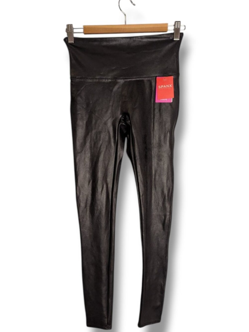Spanx Faux Leather Leggings Black NWT Women's Size Medium M NEW